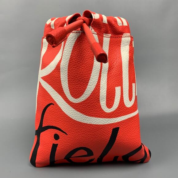 BURBERRY PRORSUM Spring 2015 Size S Coral & White Pebble Grain Leather Pouch Bag - Picture 1 of 6